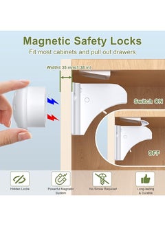Generic Child Safety Magnetic Cabinet Locks(4 Locks + 1 Keys), Easy Install Magnetic Cabinet Locks Child Proofing, No Tools Or Screws Needed  - Image 2