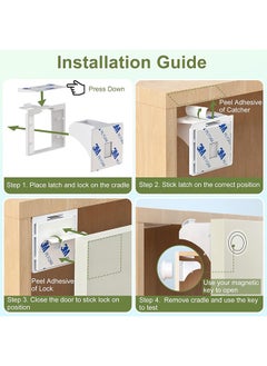 Generic Child Safety Magnetic Cabinet Locks(4 Locks + 1 Keys), Easy Install Magnetic Cabinet Locks Child Proofing, No Tools Or Screws Needed  - Image 5