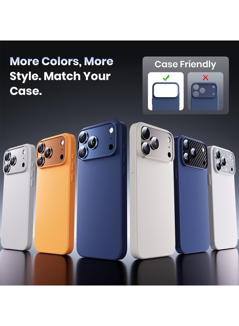 Nova future For iPhone 17 Pro Camera Lens Protector [Drop Protection] [Full Coverage] [3D Metal] [Case Friendly] Tempered Glass Camera Cover — Blue - Image 5