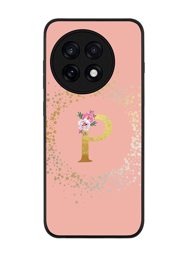 Stylizedd For OnePlus 13R / Ace 5 Pro Case,Slim fit Camera Protection, Shockproof Thin Phone cover  - Custom Monogram Floral - P  (Rose Pink )