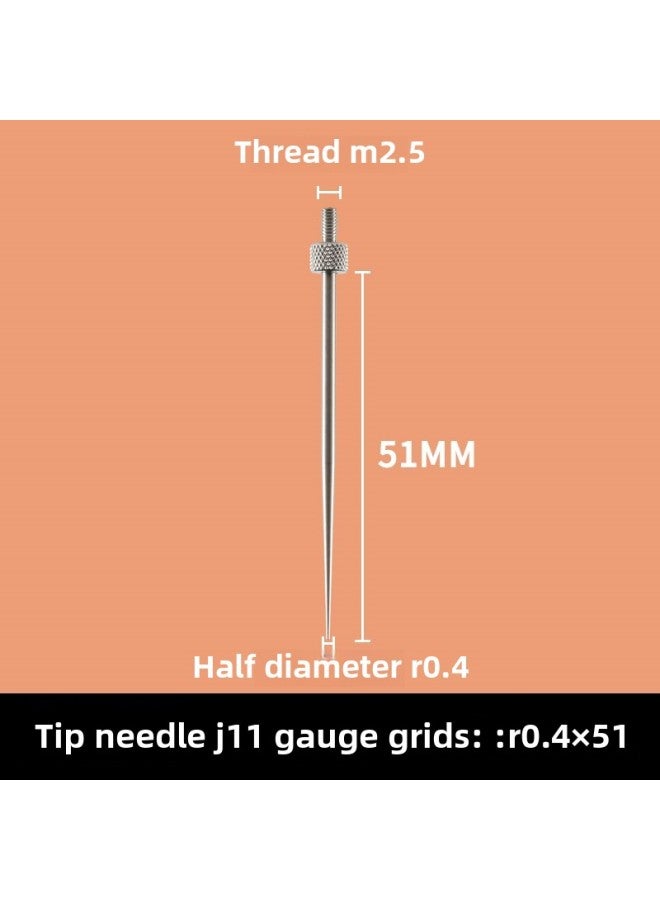 # Dial Indicator Needle Flat Tip Measuring Special-shaped Gauge Needle Curved Gauge Measuring Table. Thousands Of Minutes Meter High-Color:J11 R0.4×51MM  - Image 1