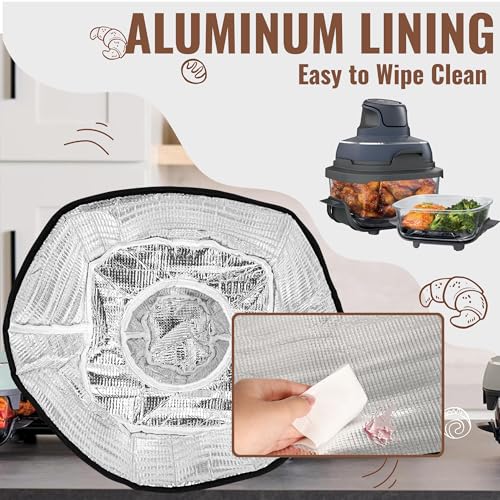 CROTIRAD غطاء غبار زجاجي لقلاية الهواء CROTIRAD متوافق مع Ninja Crispi، غطاء محمول مع جيوب لقلاية الهواء Ninja Crispi، أسود - Image 4