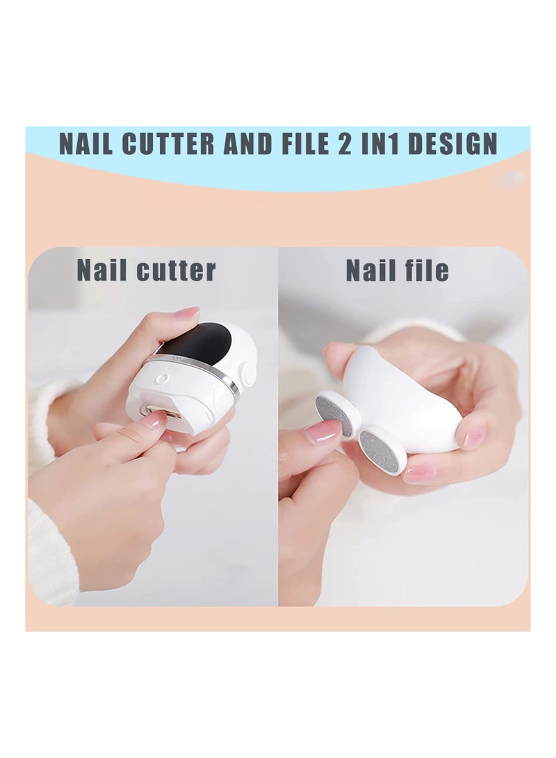 Captaintech Electric Nail Clipper, 2 in 1 Design Quickly Trim Nail Scraps Storage, No Sharp Claws Hurt, USB Rechargeable Safety, for Baby, Kids, Adults, Elderly (Silver) - Image 4