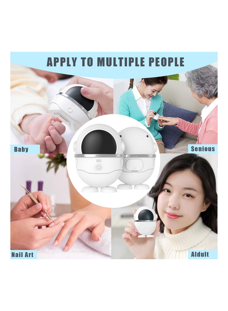 Captaintech Electric Nail Clipper, 2 in 1 Design Quickly Trim Nail Scraps Storage, No Sharp Claws Hurt, USB Rechargeable Safety, for Baby, Kids, Adults, Elderly (Silver) - Image 2