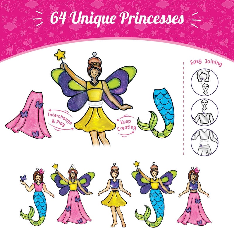 Imagimake Window Art Princess | Suncatcher Kit | Arts and Crafts for Kids Ages 8-12 | Girls Toys Age 6-8 | Unicorn Gifts for Girls Age 6-8 | 5 Year Old Girl Gift | 8 Year Old Girl Birthday Gift Multi-purpose fine material - Image 4