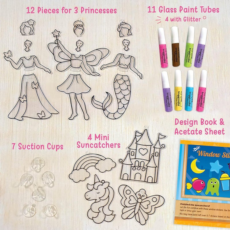 Imagimake Window Art Princess | Suncatcher Kit | Arts and Crafts for Kids Ages 8-12 | Girls Toys Age 6-8 | Unicorn Gifts for Girls Age 6-8 | 5 Year Old Girl Gift | 8 Year Old Girl Birthday Gift Multi-purpose fine material - Image 2