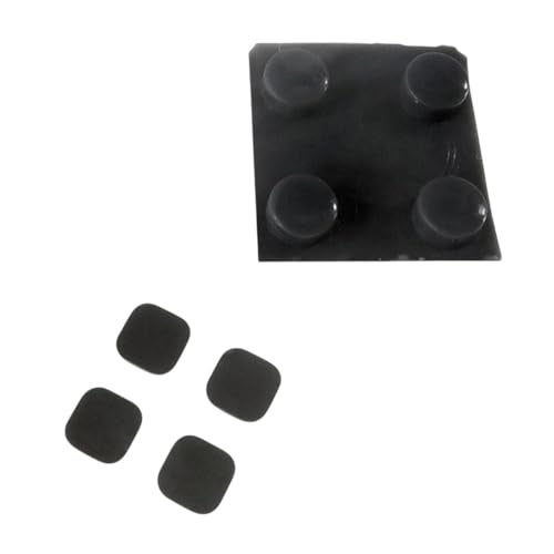 NSLikey Front Back Screw Rubber Feet Cover Upper LCD Screen Screws Cover Rubber Replacement for New 3DS XL/LL (Black) - Image 2