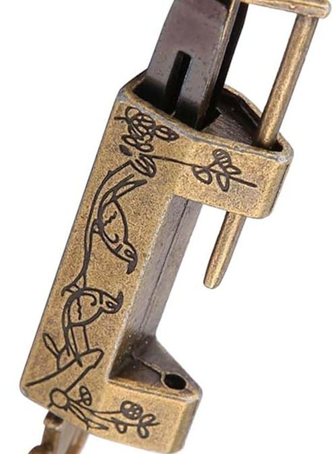 Magpie Bronze Mini Chinese Traditional Flower Padlock Vintage Zinc Alloy Lock For Jewelry Box Cabinet - Image 5