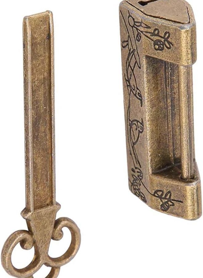 Magpie Bronze Mini Chinese Traditional Flower Padlock Vintage Zinc Alloy Lock For Jewelry Box Cabinet - Image 3