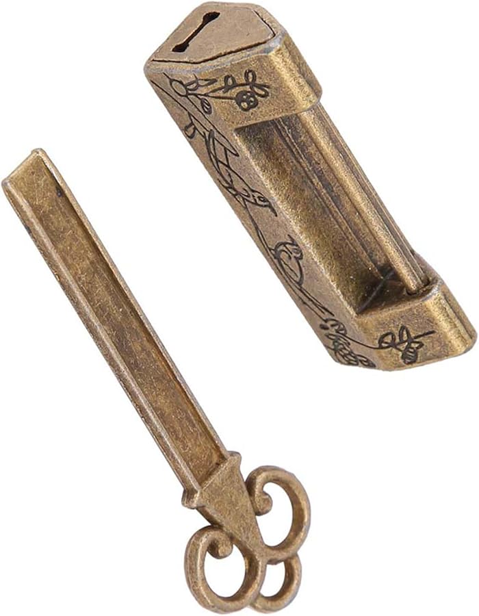 Magpie Bronze Mini Chinese Traditional Flower Padlock Vintage Zinc Alloy Lock For Jewelry Box Cabinet - Image 4