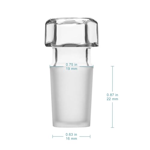 stonylab Hex Head Hollow Glass Stopper for Sealing Lab Glassware, 19/22 Outer Joint, Closed Bottom, Hexagonal Glass Stopper for Laboratory Use (19/22 Joint, 1 Pack) - Image 2