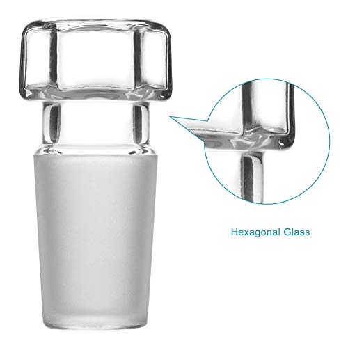 stonylab Hex Head Hollow Glass Stopper for Sealing Lab Glassware, 19/22 Outer Joint, Closed Bottom, Hexagonal Glass Stopper for Laboratory Use (19/22 Joint, 1 Pack) - Image 3