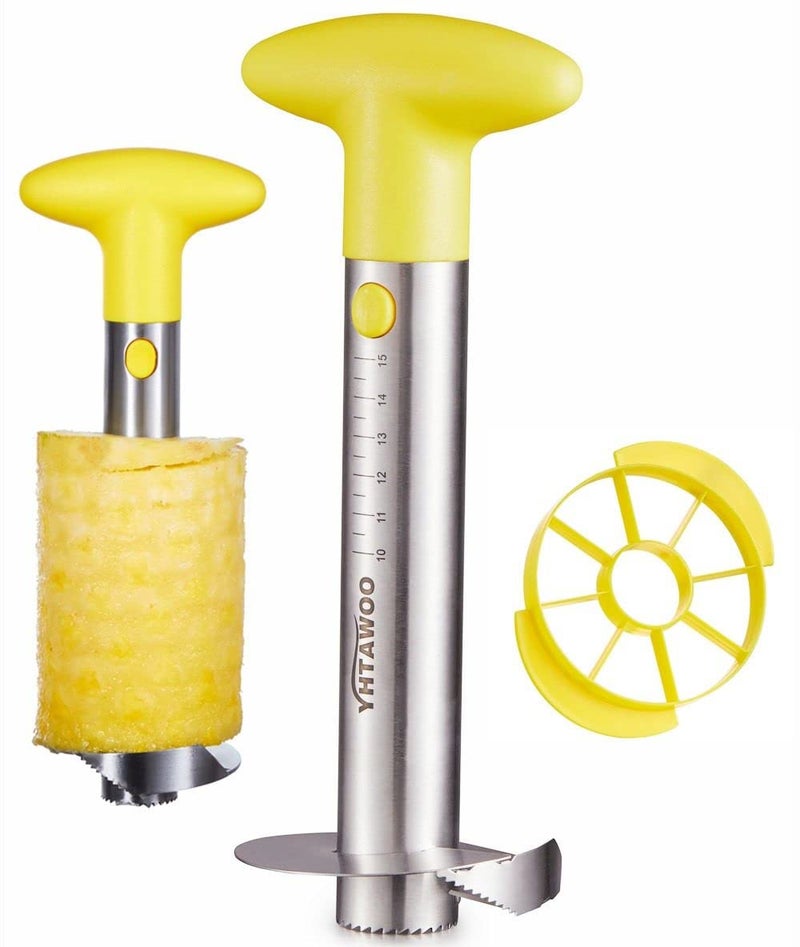 Pineapple Cutter and Corer Pineapple Corer and Slicer ToolReinforced sharp blades  Heavy duty  Durable Yhtawoo Best Pineapple Peeler Stainless Steel Decorer Fruit Knife Easy Core Remover