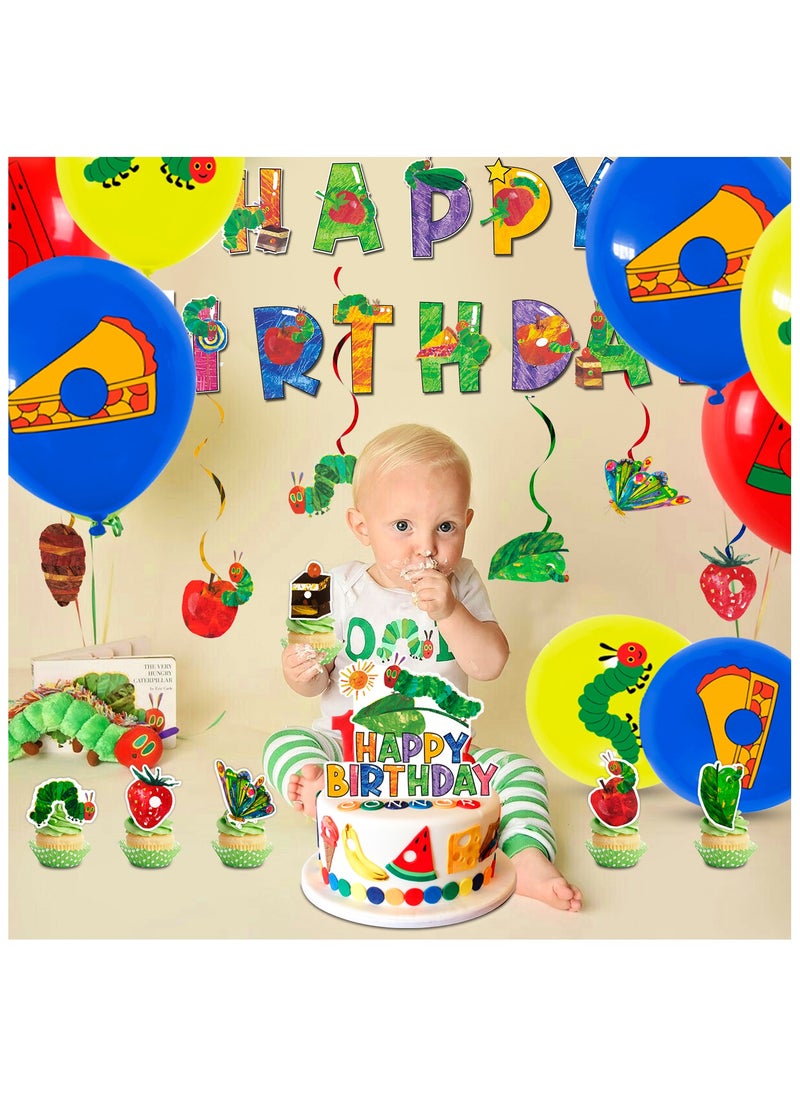FRUITFUL PARTY - The Very Hungry Caterpillar Party Decorations for 10 Guests, Hungry Caterpillar Birthday Disposable Tableware Set - Image 1