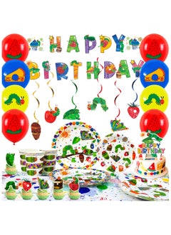 The Very Hungry Caterpillar Party Decorations for 10 Guests, Hungry Caterpillar Birthday Disposable Tableware Set