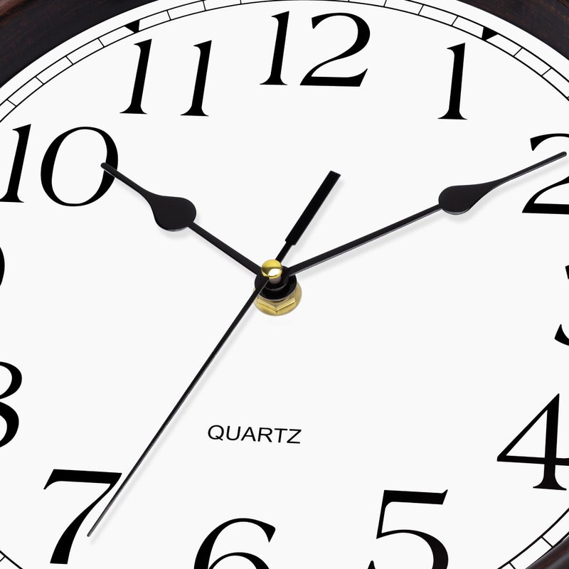 Foxtop 12 Inch Wall Clocks Battery Operated Silent Non-Ticking Classic Vintage Retro Wall Clock Decorative for Office Living Room Kitchen Home (Bronze) - Image 5