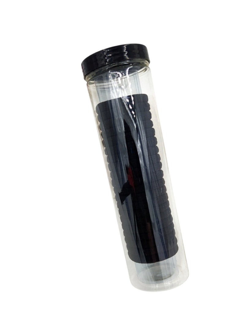 Huitich Seamless High Elastic Hair Bands – 20-Piece Rubber Hair Ties in Can (Black) - Image 1