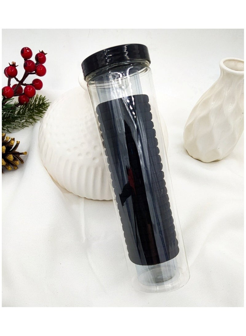 Huitich Seamless High Elastic Hair Bands – 20-Piece Rubber Hair Ties in Can (Black) - Image 4