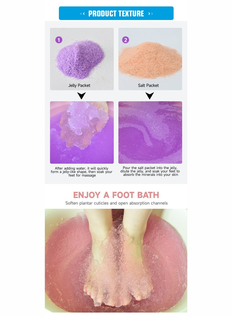هوجان أملاح حمام القدم تزيل السموم ، وتحتوي على 2 قطعة من اللافندر 2 قطعة من الورد وجل الترطيب ، وكالو القدم ، ومحاربة العدوى ، وتعزيز المناعة ، وتساعد في علاج قدم الرياضي ، والالتهابات ، وتخفيف التعب ، والألم ، وحكة القدمين - Image 2