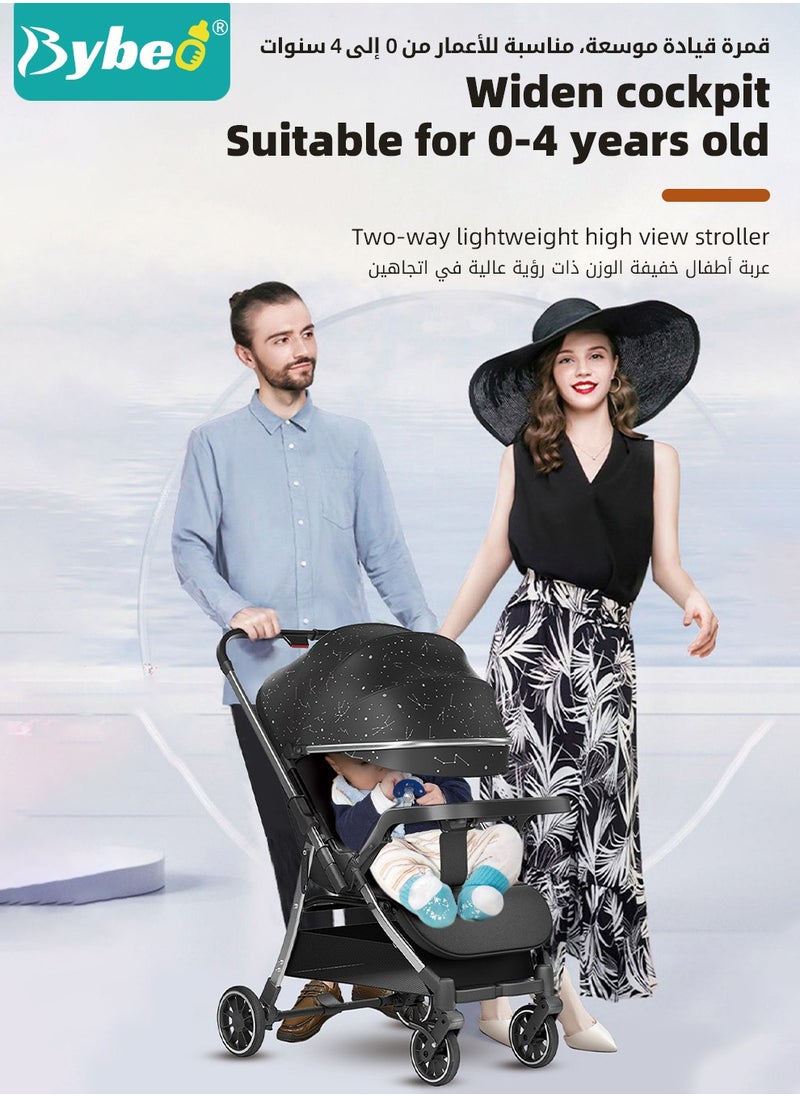 Generic - Lightweight Baby Stroller, Shock Absorption Travel Cabin, One-Hand Folding Babies Strollers for Newborn, Infant, Kids with Dinner Plate, Mat and Mosquito Net, High Landscape, 175-Degree Adjustable - Image 1