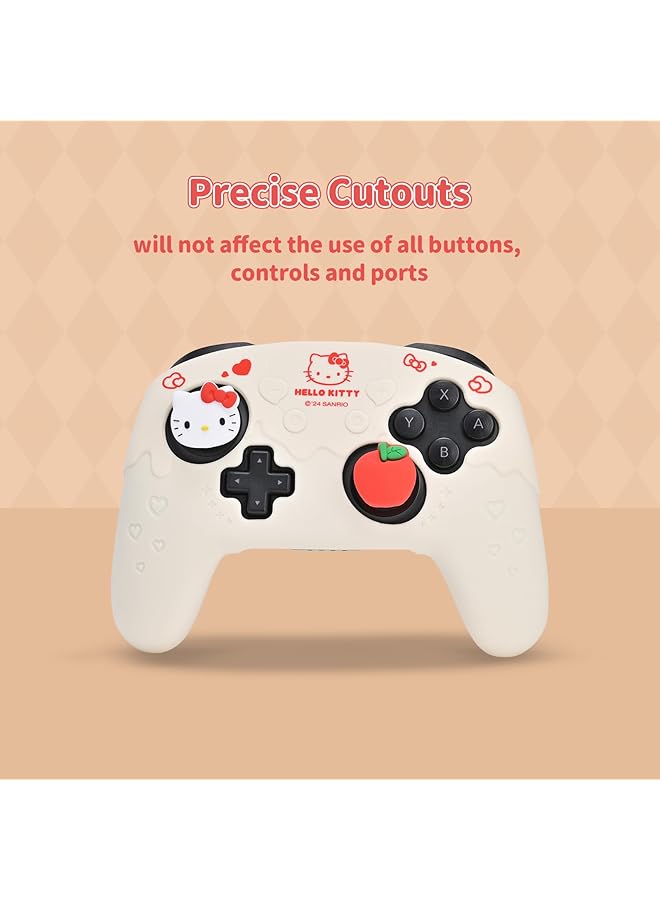 Controller Skin For Switch Pro Controller Soft Silicone Controller Cover Case Anti Slip Controller Grip Protector For Switch Pro Controller With 2 Thumb Grip Caps And 2 Stickers - Image 5