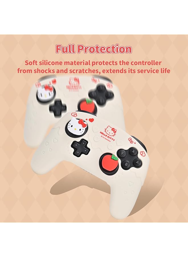 Controller Skin For Switch Pro Controller Soft Silicone Controller Cover Case Anti Slip Controller Grip Protector For Switch Pro Controller With 2 Thumb Grip Caps And 2 Stickers - Image 4