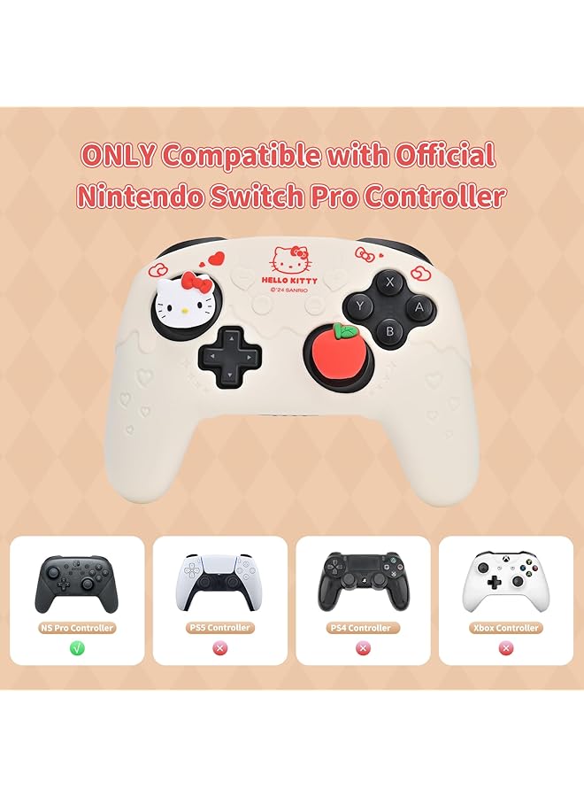 Controller Skin For Switch Pro Controller Soft Silicone Controller Cover Case Anti Slip Controller Grip Protector For Switch Pro Controller With 2 Thumb Grip Caps And 2 Stickers - Image 2