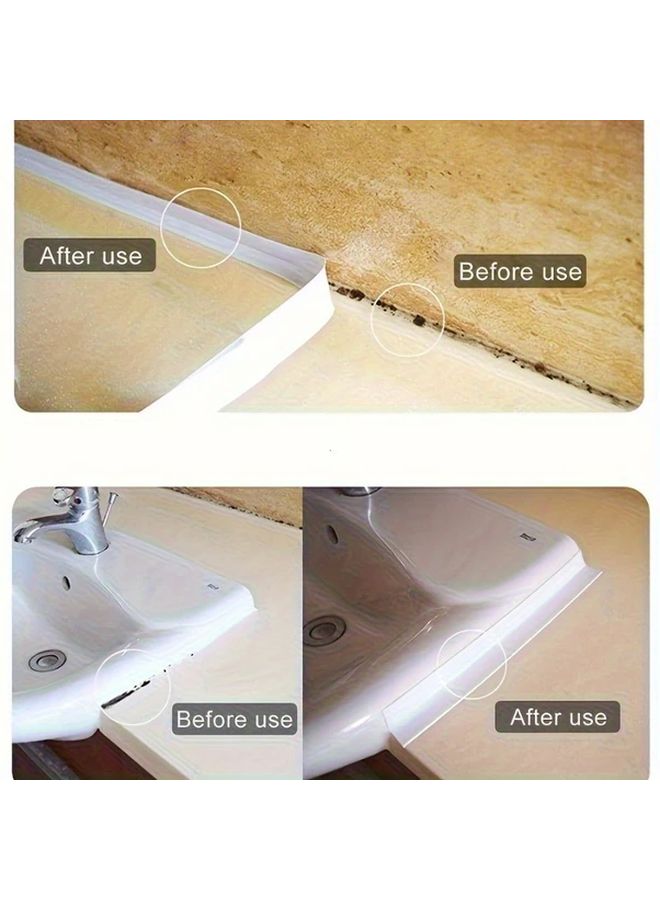 White Self Adhesive Waterproof Sealing Tape 3 Rolls Instant Leak Repair For Bathrooms Kitchens - Image 4