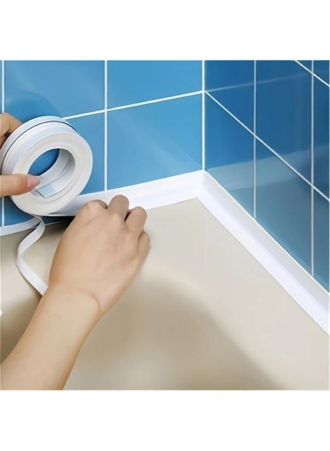 White Self Adhesive Waterproof Sealing Tape 3 Rolls Instant Leak Repair For Bathrooms Kitchens - Image 3