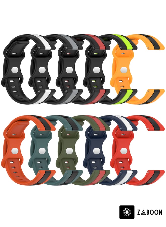 Zaboon Amazfit GTS 4 20mm Butterfly Buckle Two-Color Silicone Watch Band - Image 5