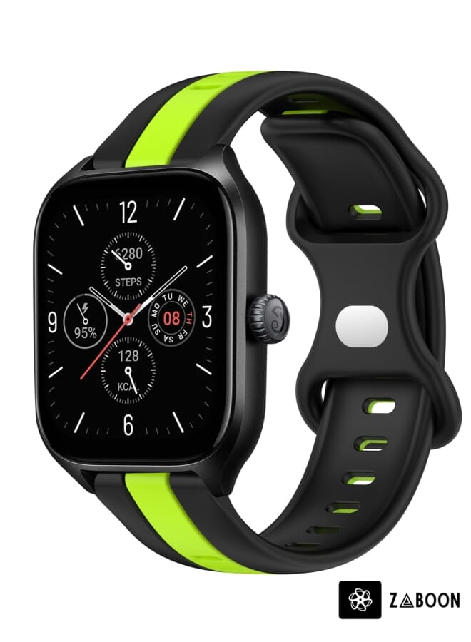 Zaboon Amazfit GTS 4 20mm Butterfly Buckle Two-Color Silicone Watch Band - Image 1