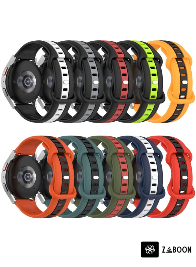 Zaboon Amazfit GTS 4 20mm Butterfly Buckle Two-Color Silicone Watch Band - Image 4