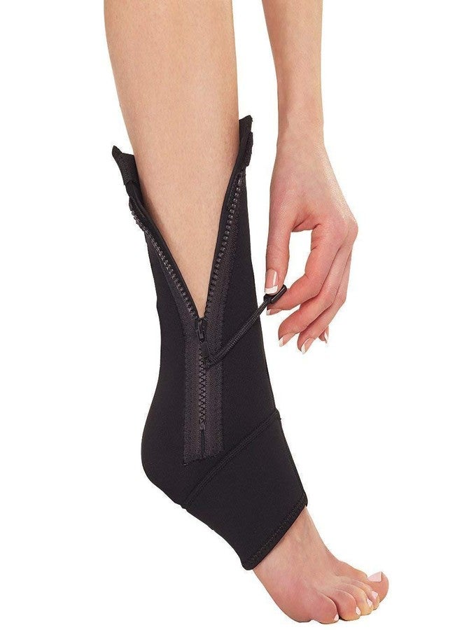 TUZECH Neoprene Ankle Zip Up Compression For Reducing Swelling & Supporting Ankle Weakness-Black Color (Pack Of 1) - Image 1