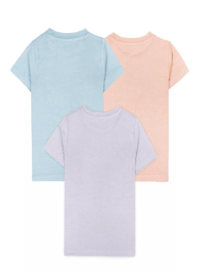 Kolorkode Tshirt for Boys & Girls Regular Fit Half Sleeve Round Neck Organic Cotton Unisex T-Shirt for Kids T-Shirt Pack of 3 - Image 2