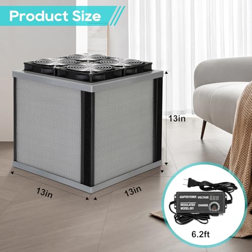 WOUDY 3Pro Air Purifier for Large Homes up to 3400ft² - CADR 440cfm, Detachable & Portable - Fits in 20" Suitcase - Image 2