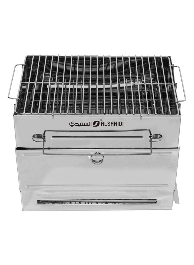 AL SANIDI موقد فحم، موقد فحم، فضي، الحجم 35*25*27 سم - Image 4