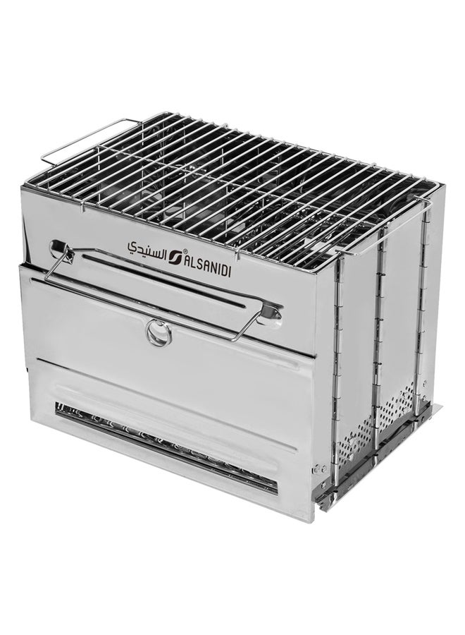 AL SANIDI موقد فحم، موقد فحم، فضي، الحجم 35*25*27 سم - Image 3