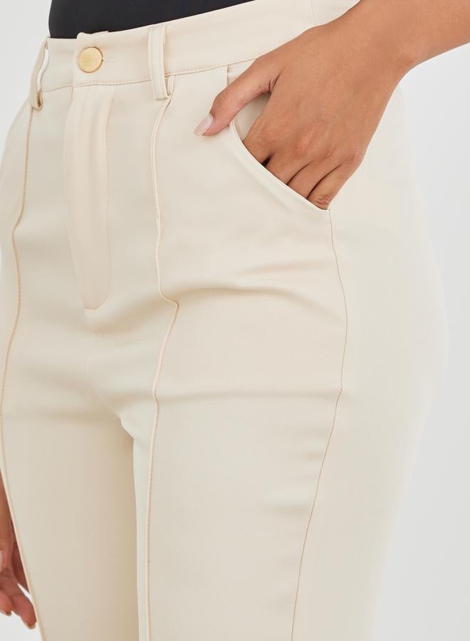 تايك تو بنطلون بقصة ضيقة بأزرار مزدوجة وجيوب - Image 3