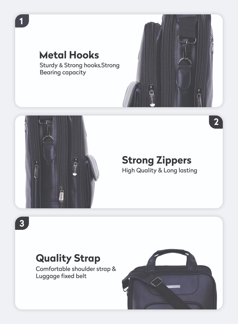 PARAJOHN حقيبة كمبيوتر محمول عمودية آمنة للاستخدام في السفر ومتعددة الأغراض مع مقابض مخفية - Image 3