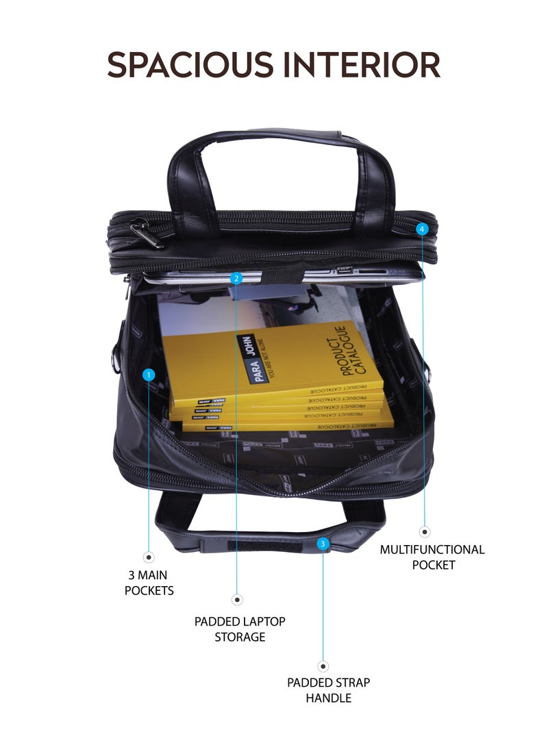 PARAJOHN حقيبة كمبيوتر محمول عمودية آمنة للاستخدام في السفر ومتعددة الأغراض مع مقابض مخفية - Image 4