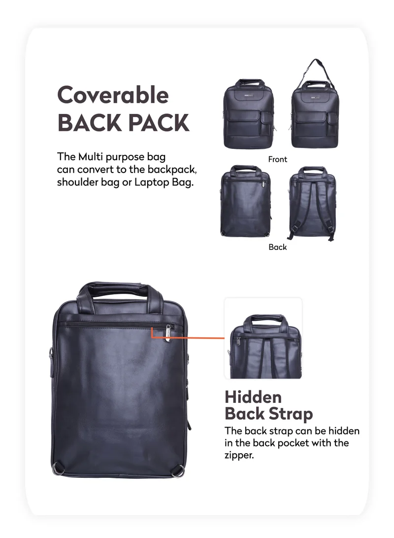 PARAJOHN Vertical Slipcase Secure Business Professional Multi-Purpose Travel Laptop Bag with Hideaway Handles