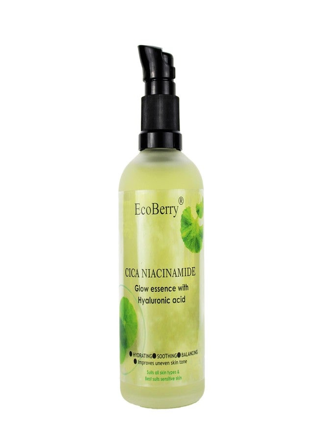 EcoBerry Centella Asiatica (CICA) Niacinamide Glow Essence With Hyaluronic Acid, Oil Free Essence, Moisturizer, Anti-Aging, Brightens Skin, Natural & Handmade, Chemical Free, Paraben Free, Vegan - Image 1