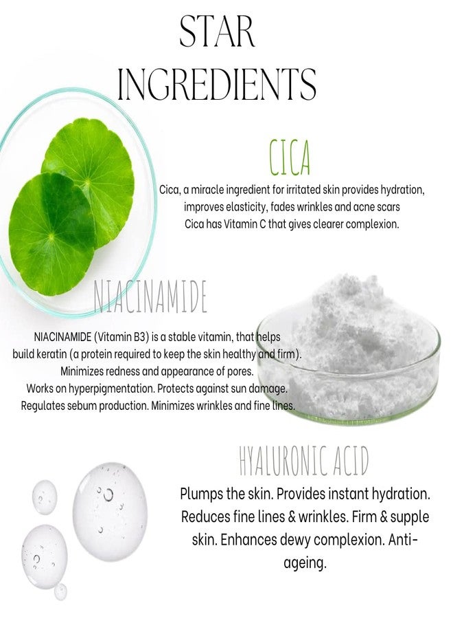 EcoBerry Centella Asiatica (CICA) Niacinamide Glow Essence With Hyaluronic Acid, Oil Free Essence, Moisturizer, Anti-Aging, Brightens Skin, Natural & Handmade, Chemical Free, Paraben Free, Vegan - Image 4