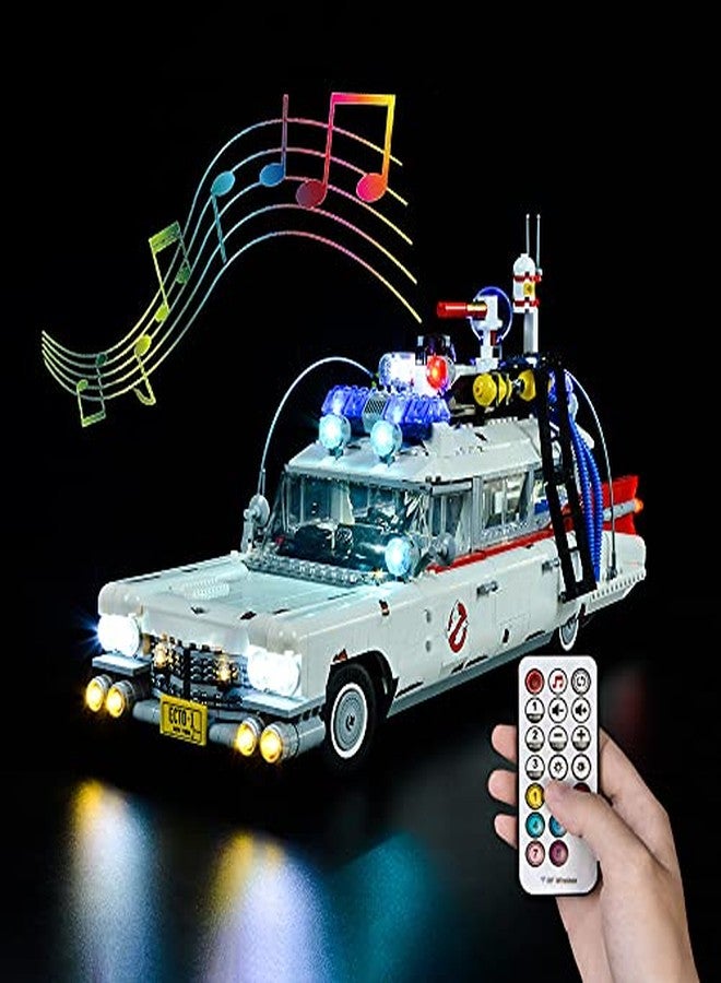 Kyglaring طقم إضاءة LED من Kyglaring متوافق مع مكعبات بناء Lego Ghostbusters ECTO-1 10274، صوت محسّن للتحكم عن بعد وخاصية التعتيم، الإضاءة فقط (النموذج غير متضمن) - Image 1