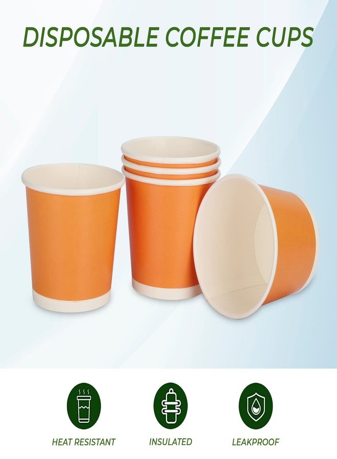 e kysa basics Paper Disposable Tea/Coffee Cups, Set of 50 pcs, 200 ml - Orange - Image 5