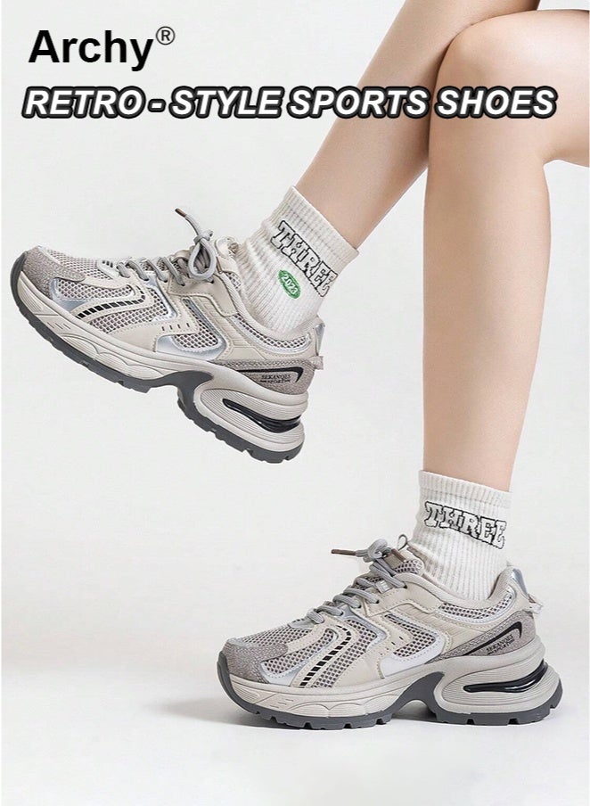 Archy Sneakers Shoes Women Summer New Thick-Soled Sports Shoes For Women Women's Sneakers Comfortable And Fashionable Running Shoes Height Increasing Casual Sneakers Women Outdoor Shoes Ladies Shoes Breathable Mesh City Sneaker Series - Image 1