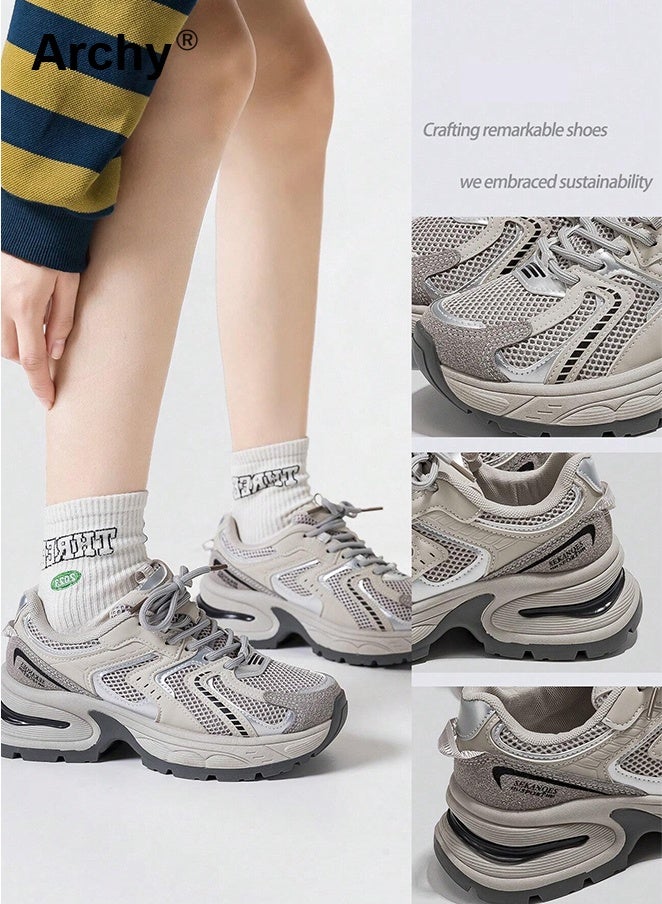 Archy Sneakers Shoes Women Summer New Thick-Soled Sports Shoes For Women Women's Sneakers Comfortable And Fashionable Running Shoes Height Increasing Casual Sneakers Women Outdoor Shoes Ladies Shoes Breathable Mesh City Sneaker Series - Image 4