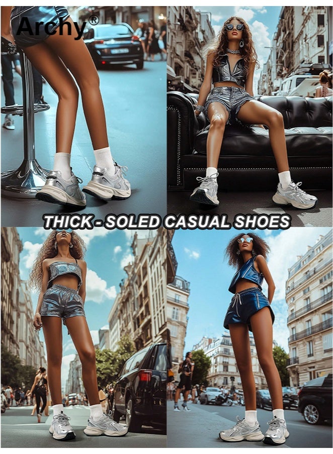 Archy Sneakers Shoes Women Summer New Thick-Soled Sports Shoes For Women Women's Sneakers Comfortable And Fashionable Running Shoes Height Increasing Casual Sneakers Women Outdoor Shoes Ladies Shoes Breathable Mesh City Sneaker Series - Image 3