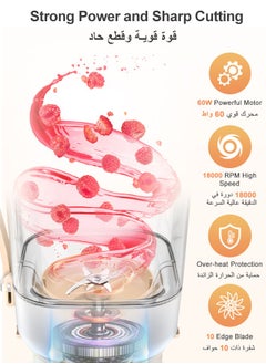 Kawu Portable Juicer Blender Bottle, 33.8oz/1000ml Personal Size Blender for Fruits, Smoothies, Shakes, Rechargeable USB-C,Lid Straw&Strap， Mini Blender Protein Shaker Bottle for Outdoor Camping Travel Gym  - Image 2
