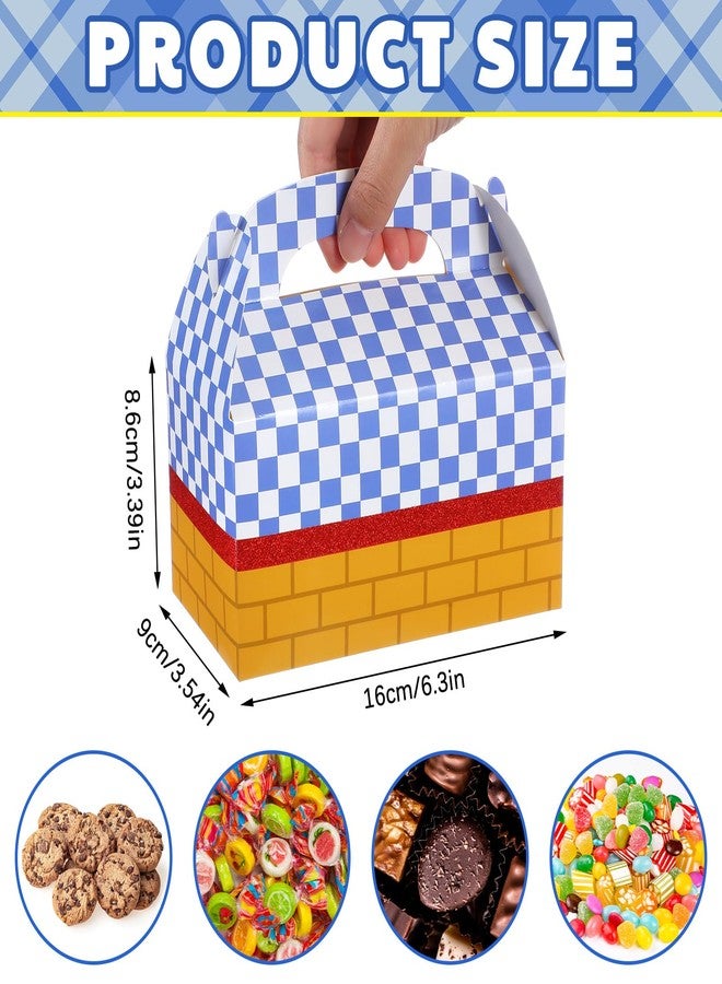 Fuyoooo 24 Pcs Wizard Party Favor Decorations Yellow Brick Blue Gingham Candy Treat Boxes Witch oz Goodies Gable Box with Handles for Witch Princess oz Halloween Birthday Party Supplies - Image 2